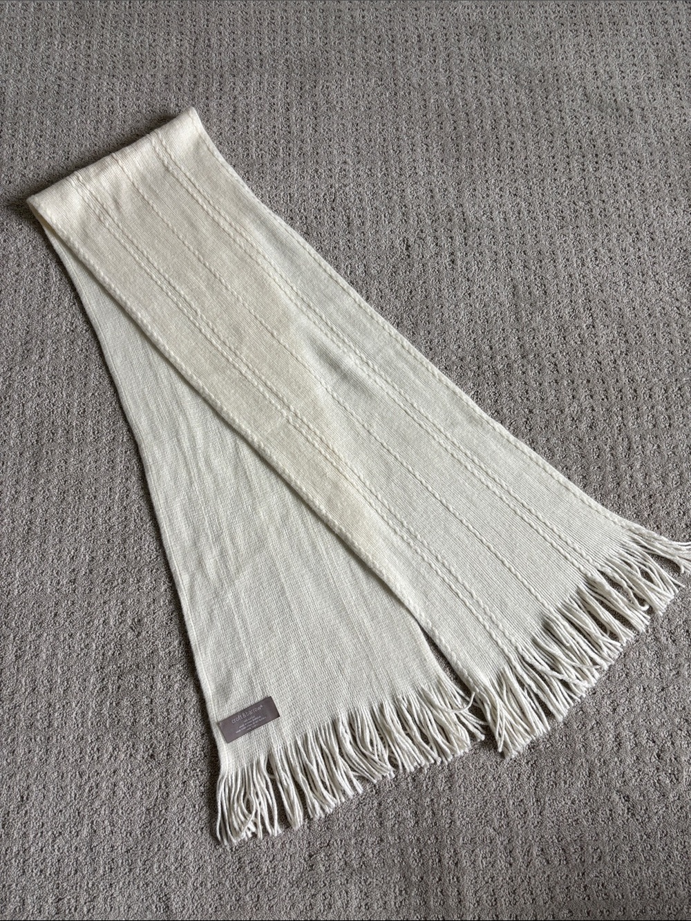 croft & barrow Cream Fringe Knit Scarf